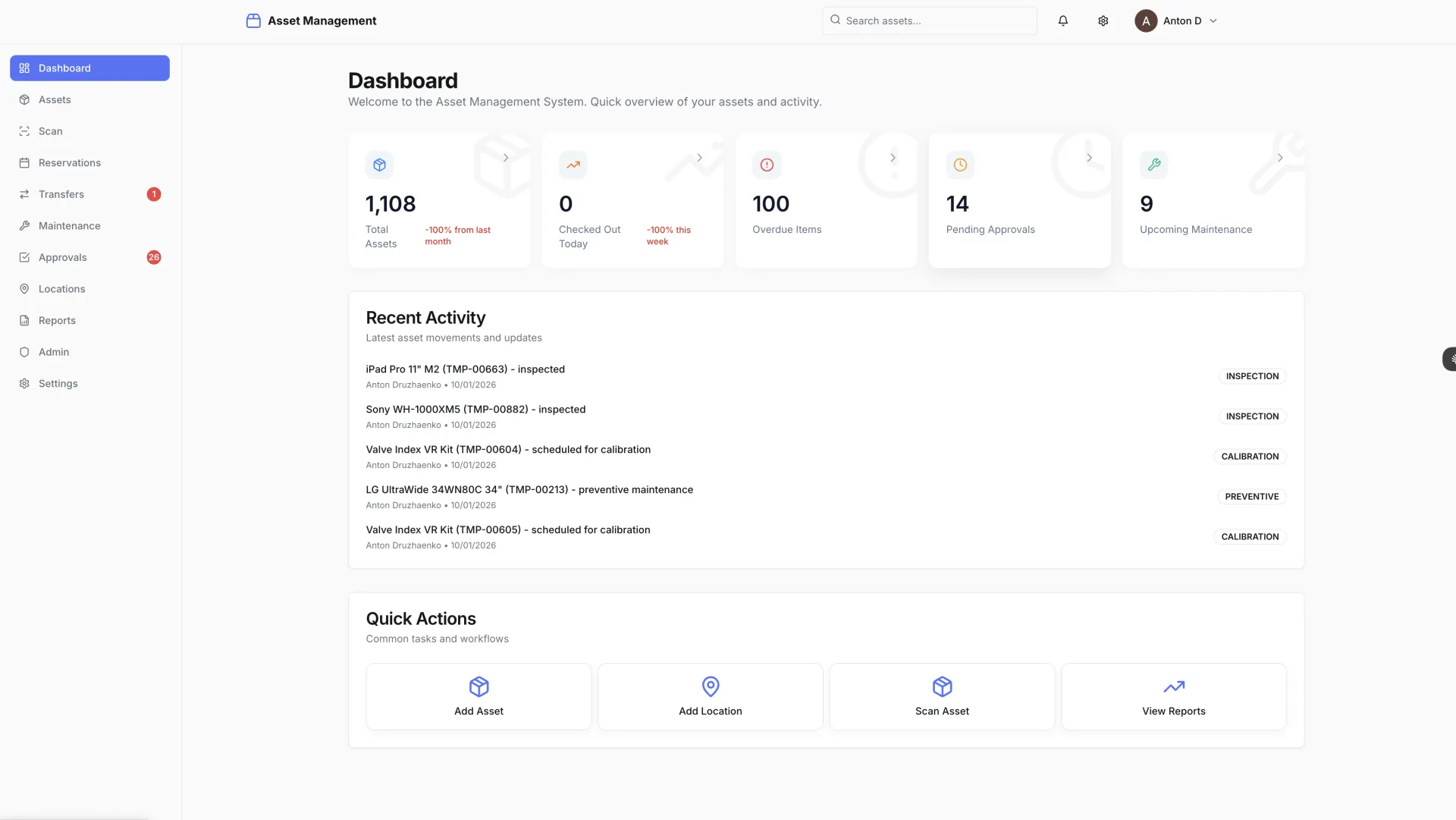 Asset Management Dashboard