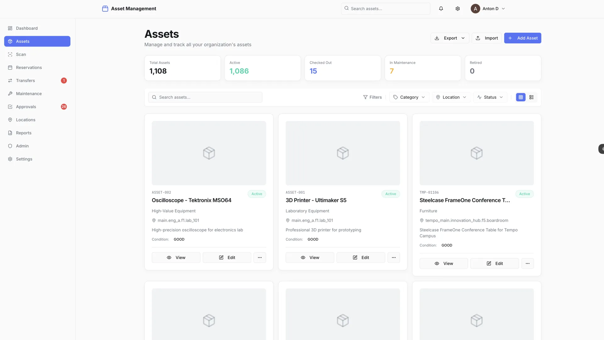 Asset Management Assets List