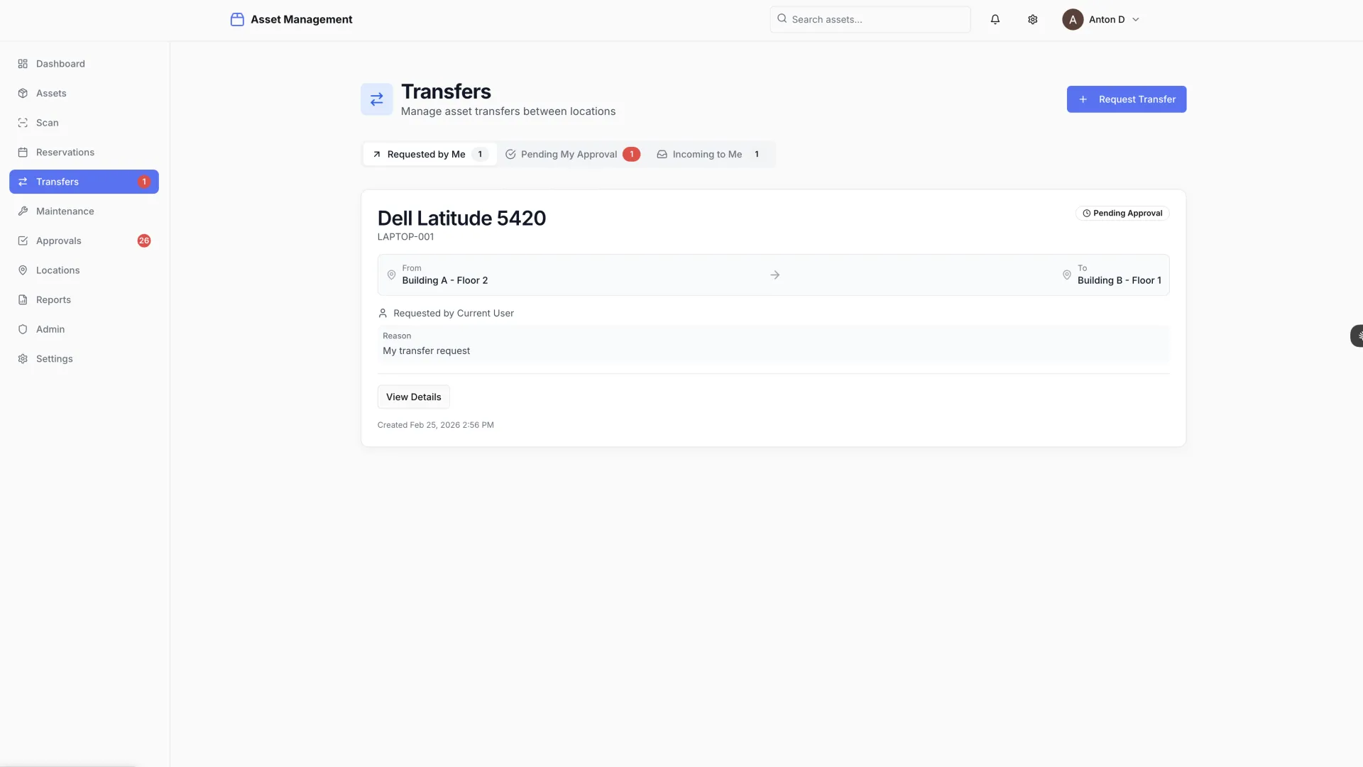 Asset Management Transfers