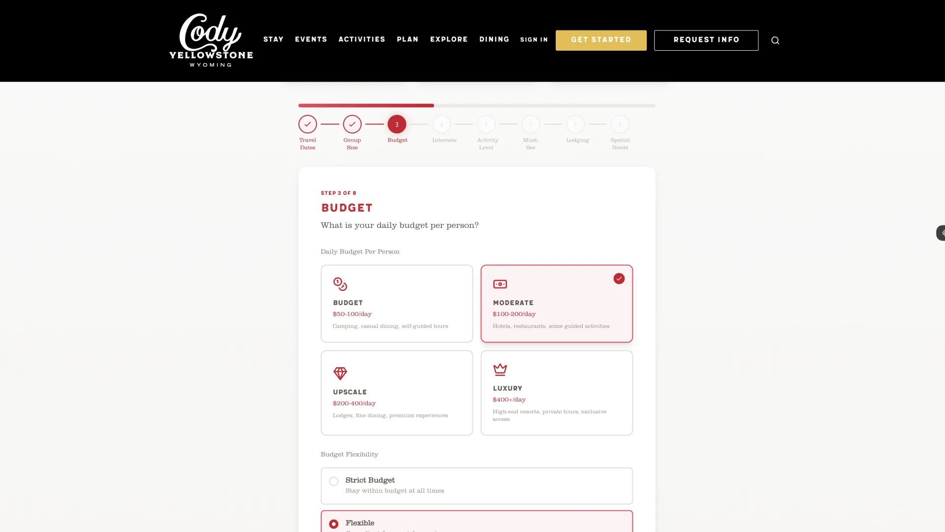 Cody Yellowstone Quiz - Budget