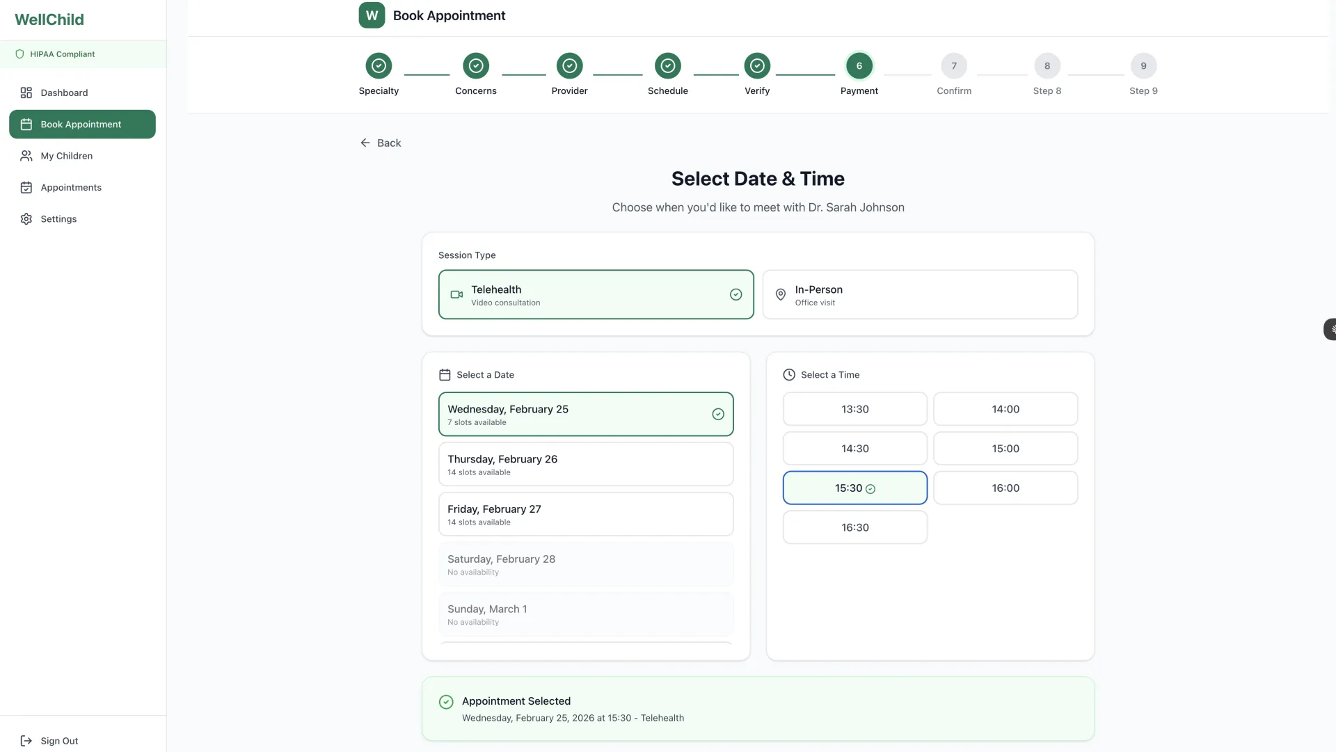 WellChild Scheduling